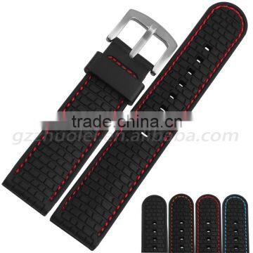 Mens Silicone Rubber Waterproof Diver Watch Strap Band 22mm