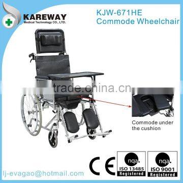 Steel frame manual reclining wheel chair for the old