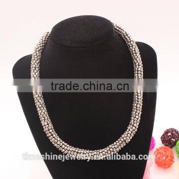 Fashion White Color Metal Link Hip Hop Popcorn Necklace Wholesale