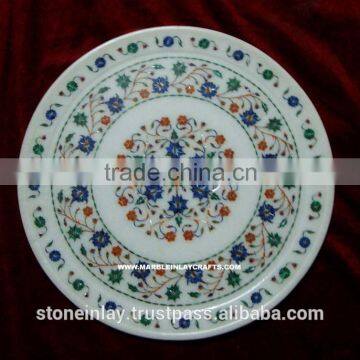 Lovely Handcrafted White Marble Inlay Plate