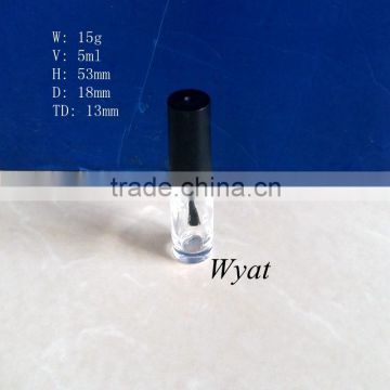 wholesale 5ml mini glass cylinder nail polish bottles with brush caps