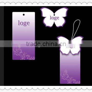 silver foil embossed custom logo hang tag
