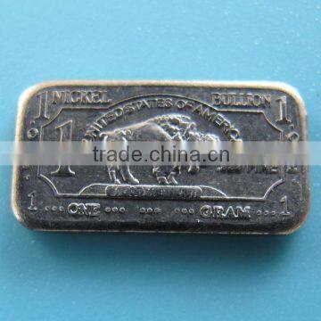 A116 1 gram nickel buffalo coin Bar