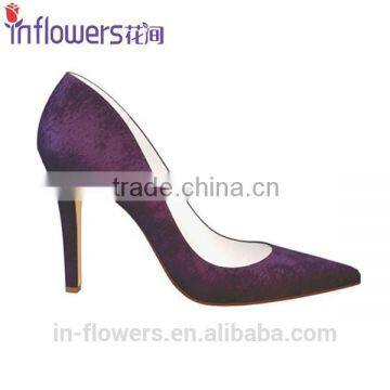 Purple Satin Materal Eneglat Women High Heel Shoes photo-4