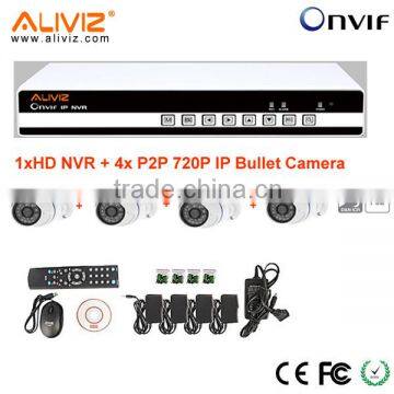 POE Bullet High Resolution 4ch NVR Kit with 1MP IP Camera