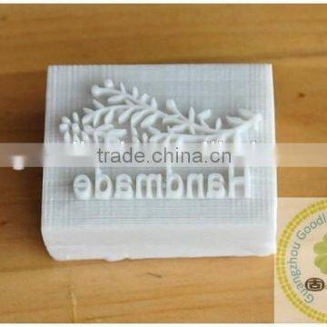 Custom crystal logo rubber pre inked making clear soap stamps