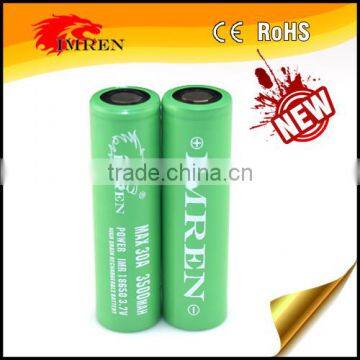 High Drain Discharge Li-Mn Rechargeable Battery imren 3500mah Battery 18650 30A