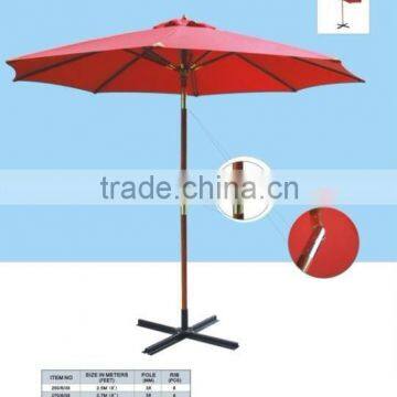 outdoor round wooden umbrella