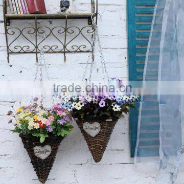 wicker flower baskets flower vase wall decoration garden decoration