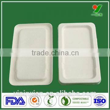 Earth-friendly compostable moulded pulp packaging tray,Wet pressing sugarcane pulp Molded packaging