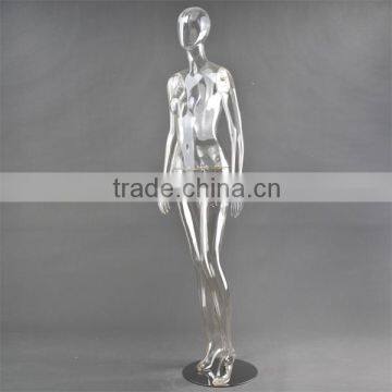 plastic full body mannequin, display transparent female mannequin