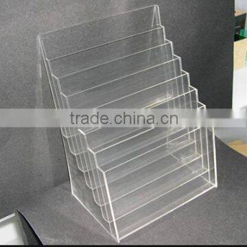 Acrylic magazine holder, clear acrylic brochure holder 4 pockets