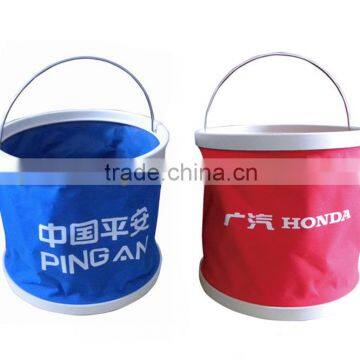 waterproof 600D oxford foldaway bucket with stainless handle