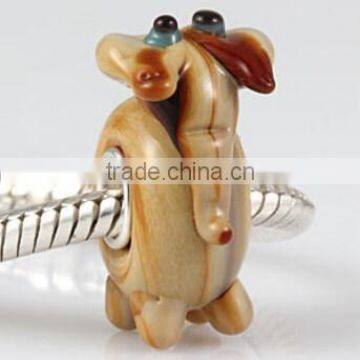 High quality Elephant pattern beads 925 silver Murano Lampwork Beads