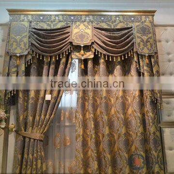 China supplier luxurious ready made silk curtains church curtains