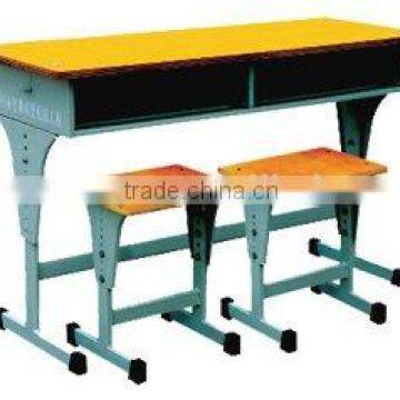 Exquisite design stainless steel/wooden high school desk and chair