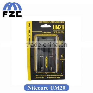 Alibaba Wholesale Hot Selling UM10 UM20 Intelligent Li-ion Battery Charger Original Nitecore UM20 Dual Battery USB Charger