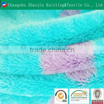 knitted polyester print PV plush baby blanket fabric