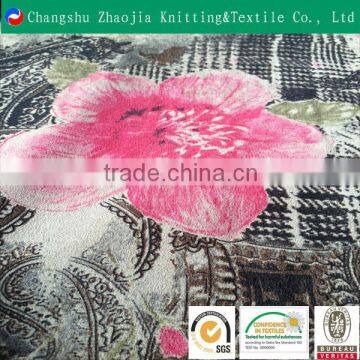 China manufacturer transfer printed velvet fabric panne velvet rose flower fabric for dress ZJ014