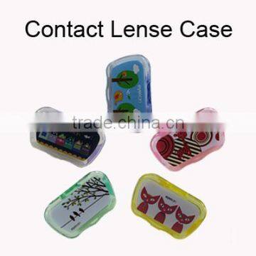 High quality 50 pairs/box cool contact lens cases/animal contact lens case/plastic contact lens case