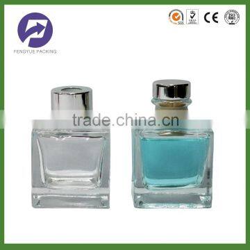 Classic square glass reed diffuser bottles with stopper cork