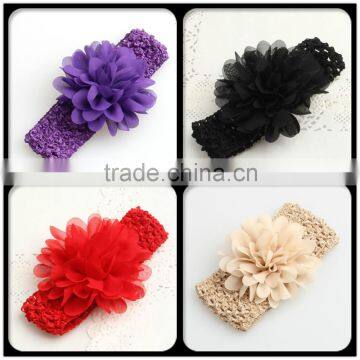 2015 Cute Beauty Flower Handband Kids Acrylic Knitted Headbands