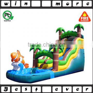 palm tree n ocean large water slide,commercial grade water slides used for sale