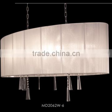 European new design home chandeliers pendant with threaded silk shade