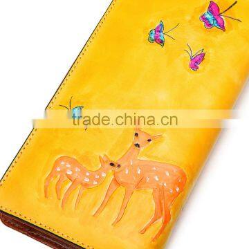 Latest Beatiful Cartoon Pattern Fresh Yellow Clutch Purse Ladies Mujer Cartera photo-2