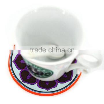 Colorful Flower Soft Pvc Bespoke Coasters High Quality Water Cup Pad Creative Gifts