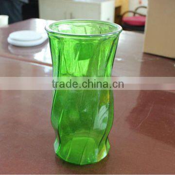 Green glass vase