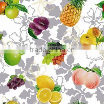 attractive fruit design printed pvc sheet opaque tablecloth