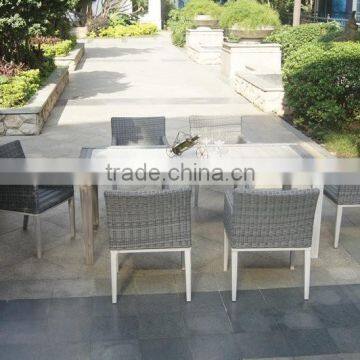 Online shopping PE round wicker outdoor furniture, aluminum tables chair set