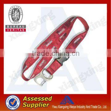 New product Personalised imprint your logo red detachable lanyard with metal hook