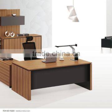 Wood office furniture set walnut executive desk and chair with return desk(FOH-ED-F1820)