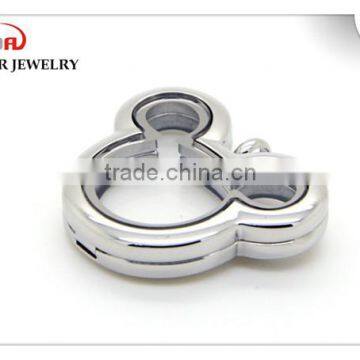 30mm Rhodium Round magnetic glass 316L Stainless Steel glass locket memory Locket DIY floating charm locket necklace