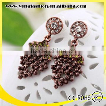 wholesale designer jewelry leaf traditional cheap pearl earrings