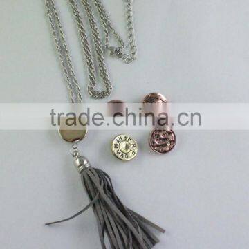 Custom made jewelry changeable snap buttons necklace Diy Sanp necklace