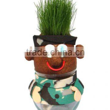 Wholesale Cheap Handmade Growing Grass Doll for Home Decoration
