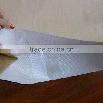 25kg printed kraft paper with PP woven laminated inside for seed cement packing