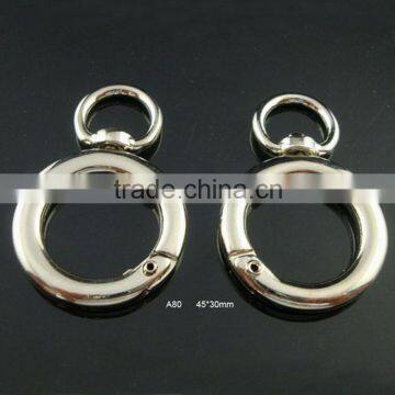 45mm hanging nickel plated round shape spring hook