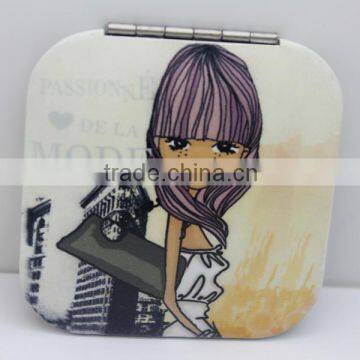 High Quality Small Square Aluminum Cosmetic Mirror For Promotion