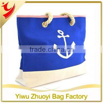 Natural stylish royal blue canvas bag with zipper closure and Elegant interior lining with zippered pocket and phone pocket