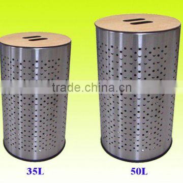 2pcs set stainless steel laundry basket with hole