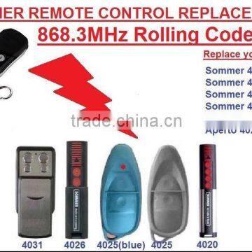 Sommer remote control replacement 868.3MHZ 4020 4025 4031 rolling code