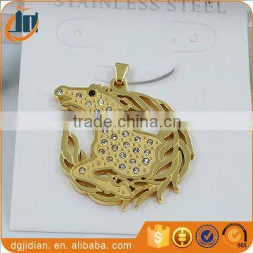 chinese gold zodiac horse pendant