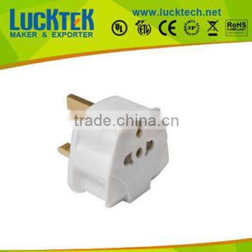 Travel Adaptor 3 Pin Plug UK into 2 Pin Socket European Adapter