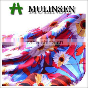 Mulinsen textile viscose spandex floral fabric for dresses