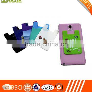 High Quality Offset Printing Black Color Silicone Mobile Device Pocket holder