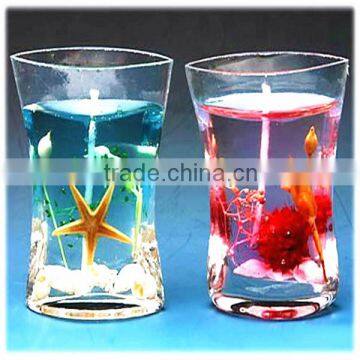 Glass cup gel candle